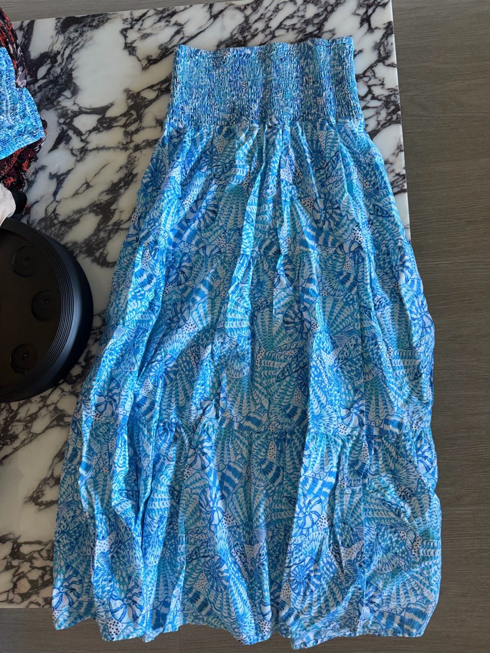 Lilly Pulitzer Aston Maxi Set Seashell Pattern Blue & Aqua - Picture 7 of 9